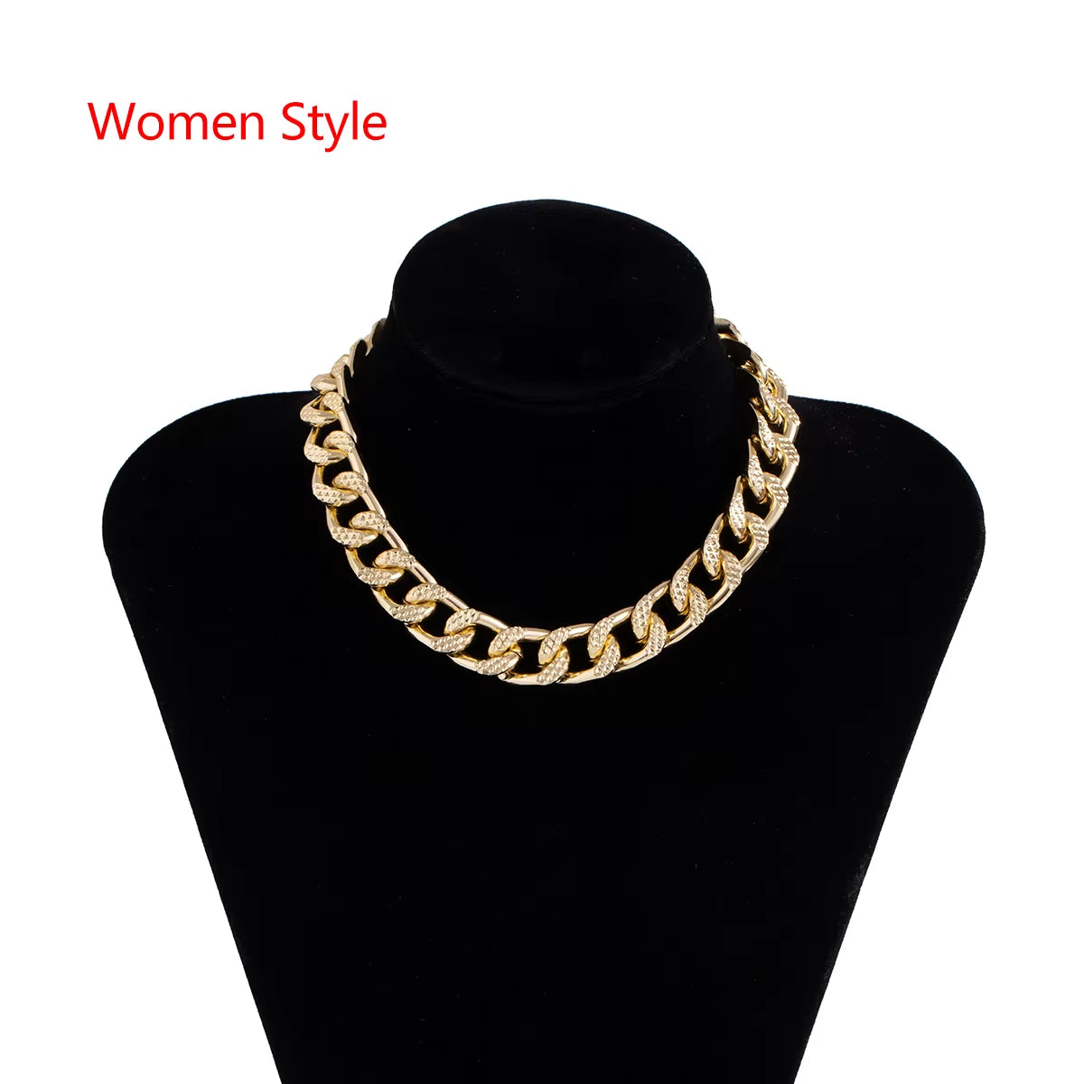 Punk Hip Hop Gold Color Choker Necklace for Women Statement Fashion Necklaces Gothic Cuban Chunky Chain Charm Necklace