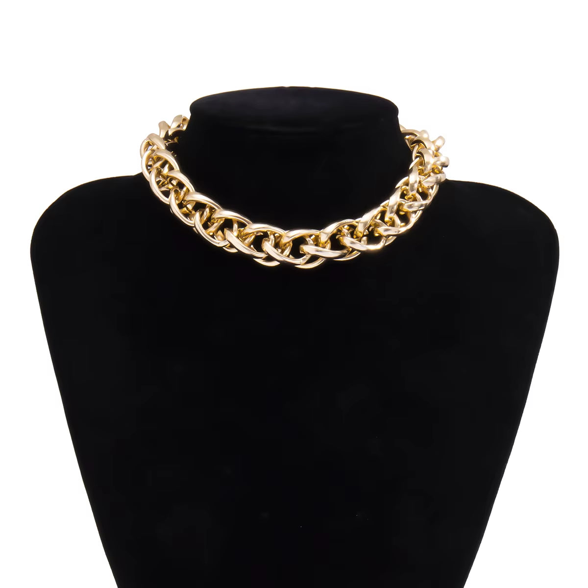 Punk Hip Hop Gold Color Choker Necklace for Women Statement Fashion Necklaces Gothic Cuban Chunky Chain Charm Necklace