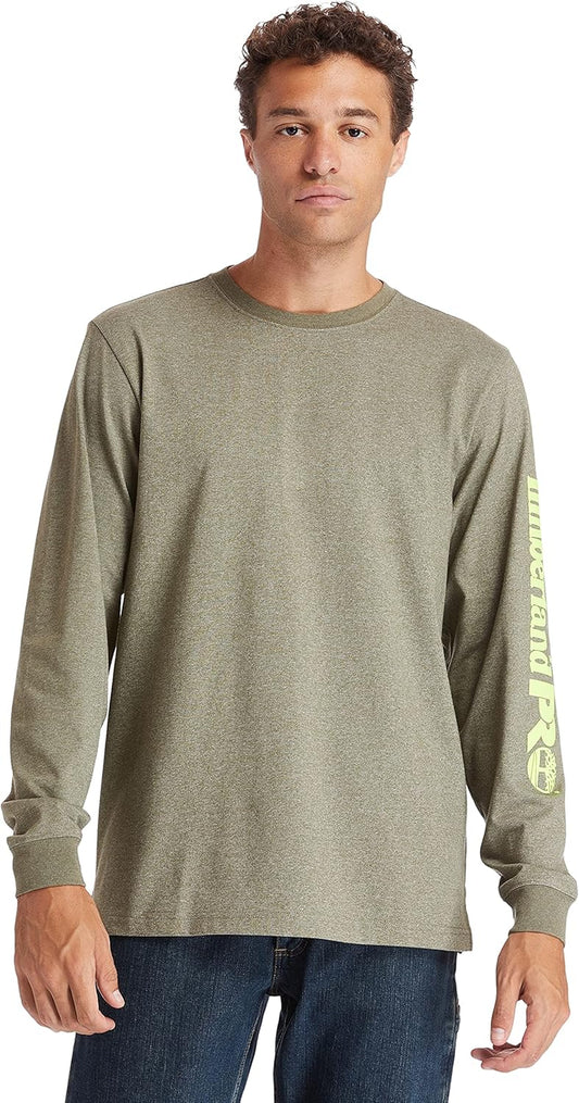 Mens Base Plate Long Sleeve T-Shirt with Sleeve Logo Big & Tall