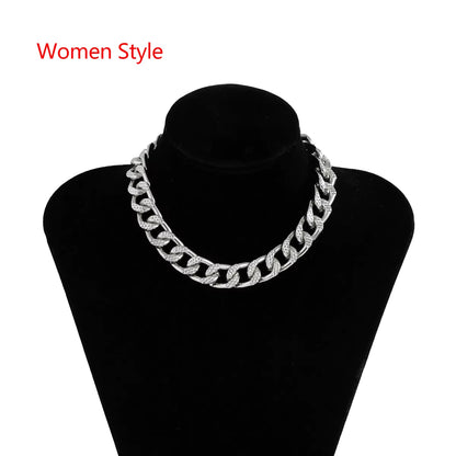 Punk Hip Hop Gold Color Choker Necklace for Women Statement Fashion Necklaces Gothic Cuban Chunky Chain Charm Necklace