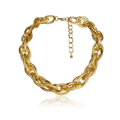 Punk Hip Hop Gold Color Choker Necklace for Women Statement Fashion Necklaces Gothic Cuban Chunky Chain Charm Necklace