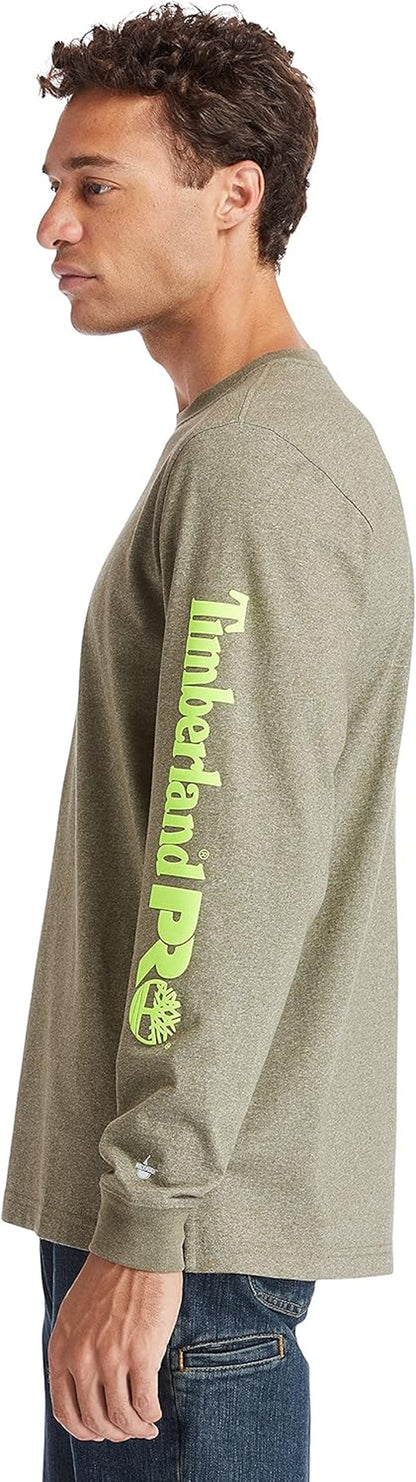 Mens Base Plate Long Sleeve T-Shirt with Sleeve Logo Big & Tall